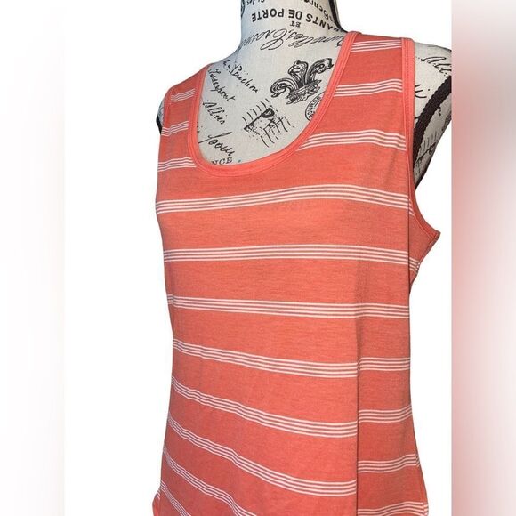 LuLaRoe Large Tank Top • Melon Color with Stripes • Ultra Soft • Stretchy • BNWT - Picture 7 of 13